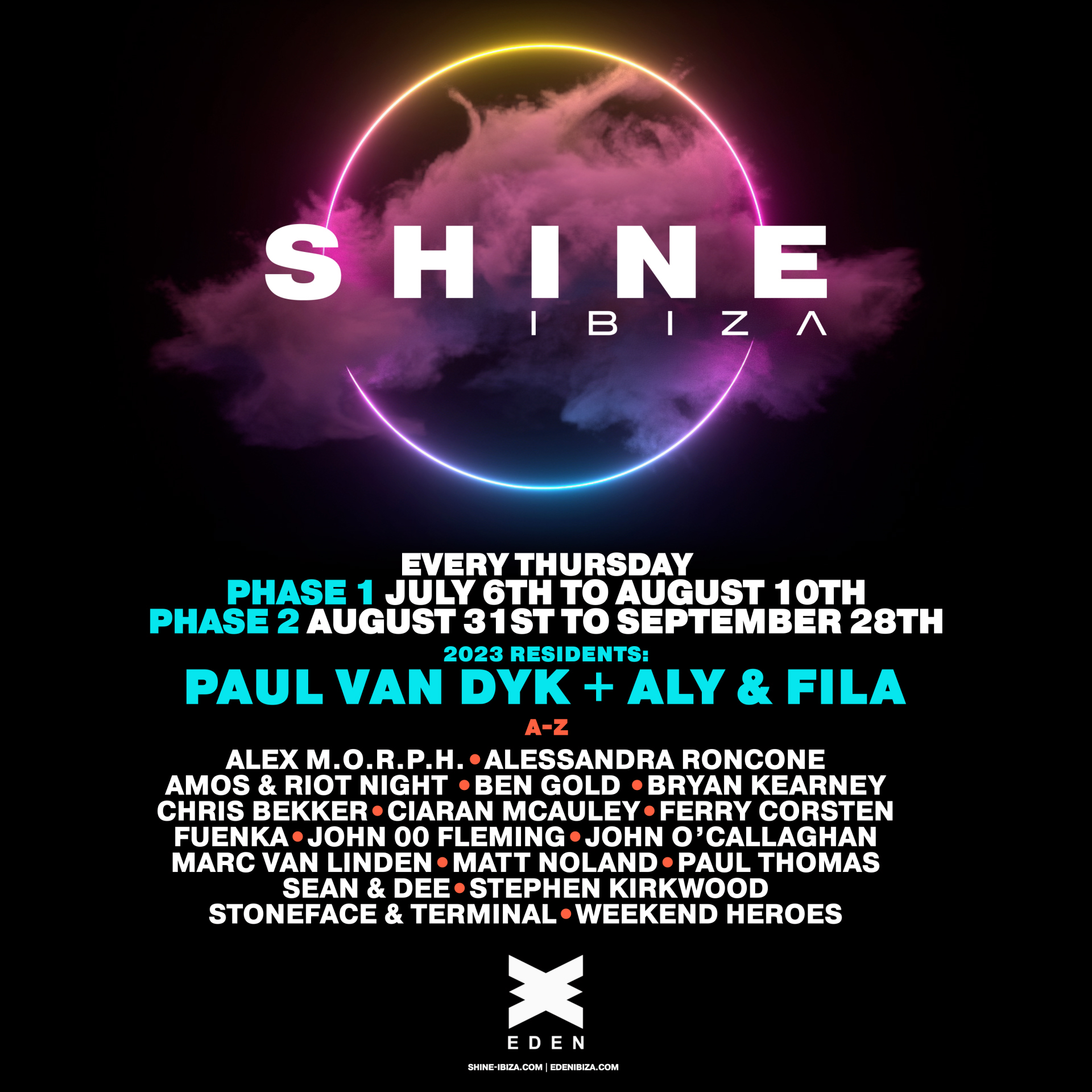 SHINE Ibiza Encore - Eden - Thu 28 Sept